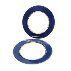 Fitz And Floyd Renaissance Cerulean Blue Dinner Plates (2)